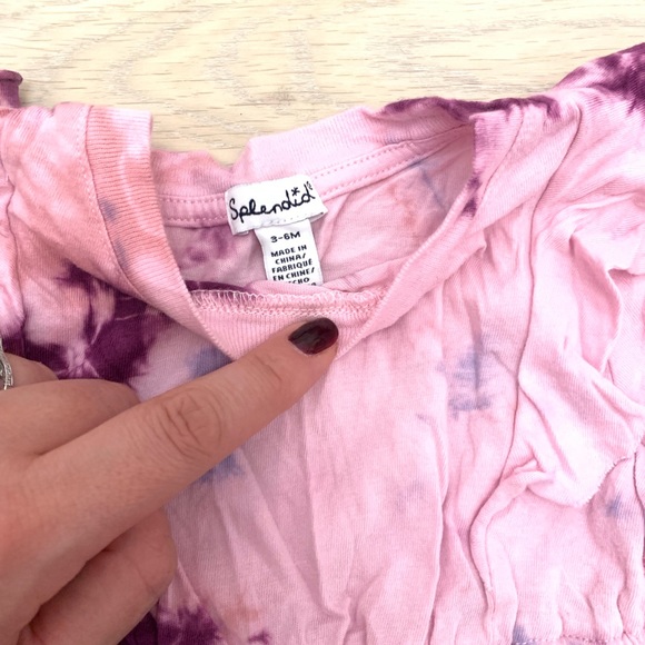 Splendid pink purple tye dyed dress and bloomer set - Picture 3 of 4